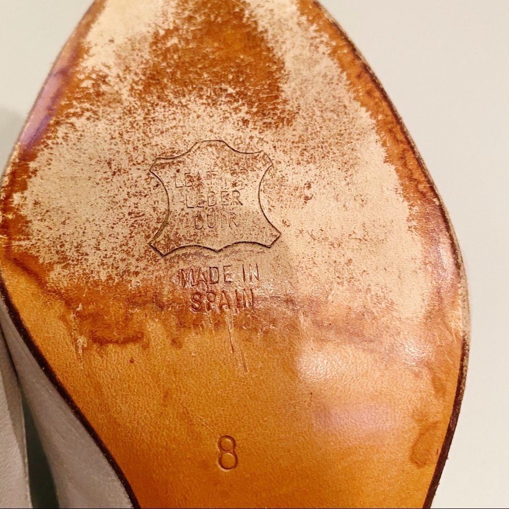 Vintage Donatello Grey Leather Textured Heels - Picture 7 of 9